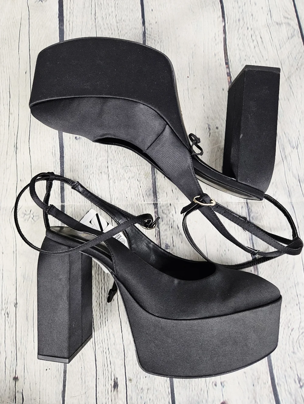 ZARA | platform closed toe ankle strap slingback high heels - Picture 1 of 15